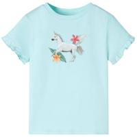 Kindershirt met korte mouwen 92 lichtzeeblauw - thumbnail