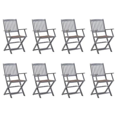 Tuinstoelen 8 st inklapbaar met kussens massief acaciahout