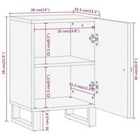 Badkamerkast 38x33,5x58 cm massief mangohout bruin en zwart - thumbnail