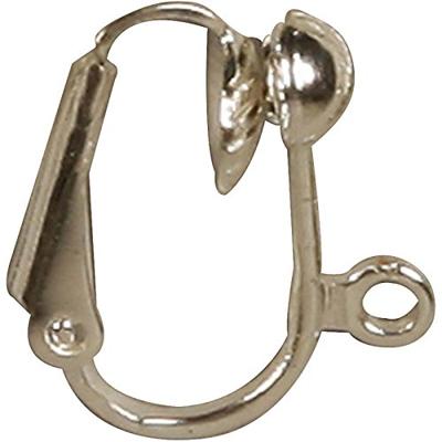 Creativ Company Clip-on oorbellen, l: 16,5 mm, b: 1,5 mm, gatgrootte 1,6 mm, verzilverd, 6 stuk/ 1 doos