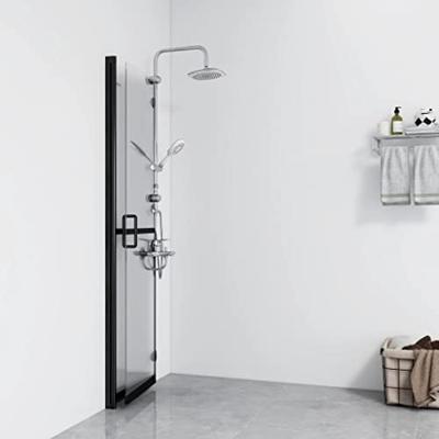 Inloopdouchewand inklapbaar 80x190 cm ESG-glas transparant - thumbnail