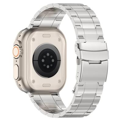 Titanium Premium Link bandje - Zilver - Geschikt voor Apple Watch 44mm / 45mm / 46mm / 49mm