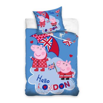 Peppa Pig Dekbedovertrek Hello London 140 x 200 cm katoen Peppa Pig Dekbedovertrek Hello London 140 x 200 cm katoen