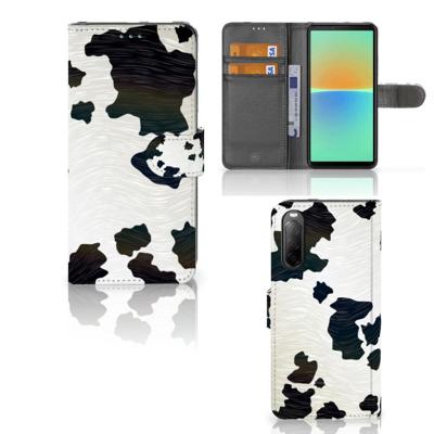 Sony Xperia 10 IV | Telefoonhoesje | Met pasjeshouder | Koeienvlekken