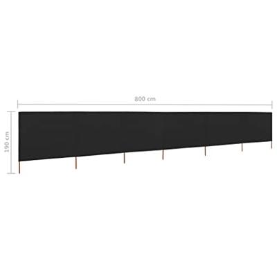 VidaXL Windscherm 6-panelen 800x160 cm stof zwart