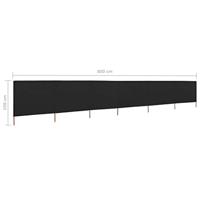VidaXL Windscherm 6-panelen 800x160 cm stof zwart - thumbnail