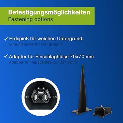 Buitenstopcontact paal kunsstof 4 stopcontacten 58 hoog 2 meter snoer met stekker - thumbnail