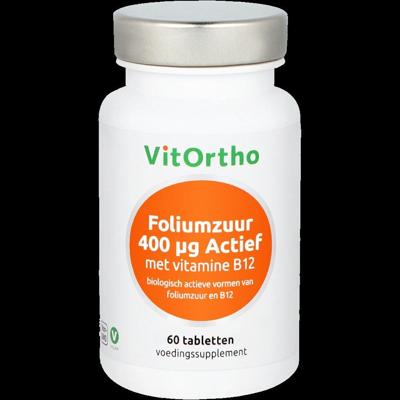 VitOrtho Foliumzuur Actief 400mcg Tabletten 60st VitOrtho Foliumzuur Actief 400mcg Tabletten 60st