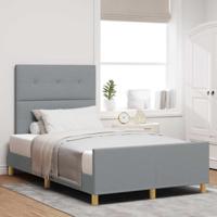 Bedframe met hoofdeinde Lichtgrijs 120 x 200 cm Stof - thumbnail
