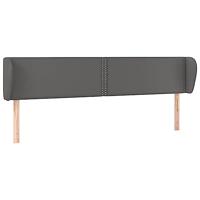 Hoofdbord met randen 183x23x78/88 cm kunstleer grijs - thumbnail