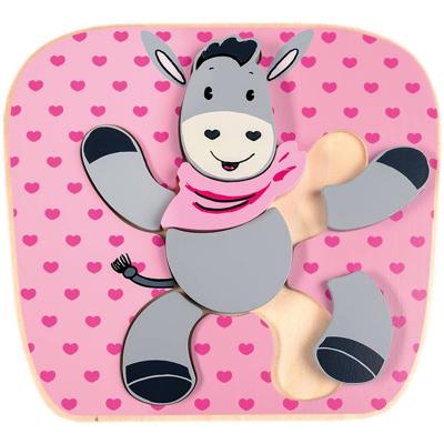 Happy People vormenpuzzel Ezel hout junior 7 stukjes