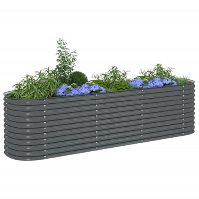Plantenbak verhoogd 320x80x81 cm gegalvaniseerd staal grijs - thumbnail