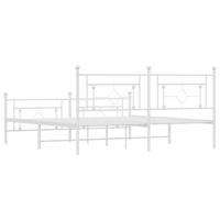 Bedframe met hoofd- en voeteneinde metaal wit 180x200 cm - thumbnail