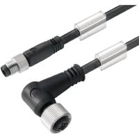 Weidmüller 1824580050 Sensor/actuator connector, geassembleerd M8 Aantal polen (sensoren): 3 Stekker, recht, Bus, haaks 0.50 m 1 stuk(s) - thumbnail