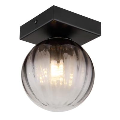 Globo PlafondlampDallerta zwart met smoke glas - 15216-1