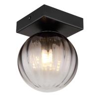 Globo PlafondlampDallerta zwart met smoke glas - 15216-1 - thumbnail