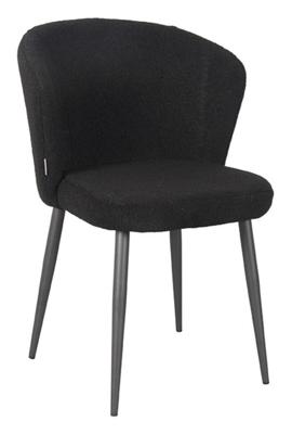 LABEL51 Eetkamerstoel Whirl - Zwart - Teddy - Black Frame