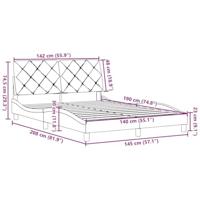 Bedframe zonder matras stof donkergrijs 140x190 cm - thumbnail
