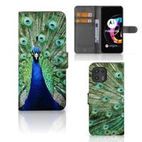 Motorola Edge 20 Lite | Telefoonhoesje | Met pasjeshouder | Pauw - thumbnail