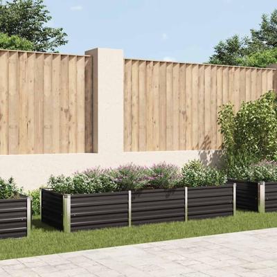 Plantenbak verhoogd 240x80x45 cm gegalvaniseerd staal antraciet Plantenbak verhoogd 240x80x45 cm gegalvaniseerd staal antraciet
