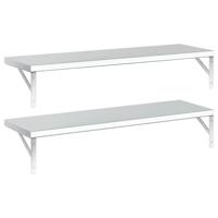 Wandschappen 2 st 100x30 cm roestvrijstaal zilverkleurig - thumbnail