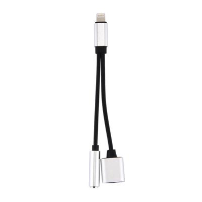 10cm 8 Pin vrouwelijke & 3.5 mm Audio vrouwelijke aan 8 Pin Male Adapter laadkabel steun iOS 10.3.1 voor iPhone X / iPhone 8 & 8 Plus / iPhone 7 & 7