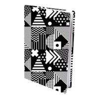Dresz boekenkaft Memphis A4 textiel/elastaan zwart/wit - thumbnail