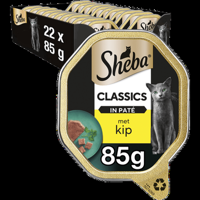 Sheba Kattenvoer Classic Adult Natvoer Kip kuipje 22 x 85 g bij Jumbo - thumbnail