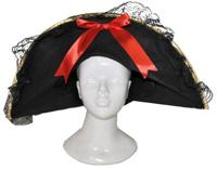 Piratenhoed Sparrow met rood lint - thumbnail