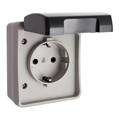 Plug-in basis EDM Grijs Oppervlak 16 A Met deksel