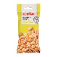 Nutisal peanuts dry roasted sour cream onion zakje (14x 60gr) - thumbnail
