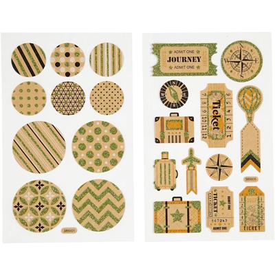 Creotime stickers cirkels en tassenlabels 4 vellen 16 x 10 cm