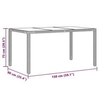 5-delige Tuinset met kussens poly rattan zwart - thumbnail