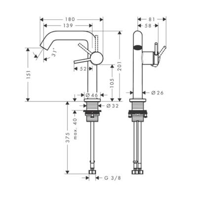 Hansgrohe Tecturis S 150 Fine CoolStart ééngreeps wastafelmengkraan met PushOpen, mat wit