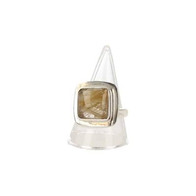 Rutielkwarts Verstelbare Ring Zilver (Model 2)