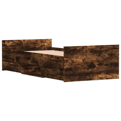 Bedframe met hoofd- en voeteneinde gerookt eiken 90x200 cm