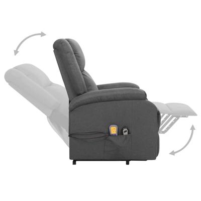 Sta-op-massagestoel stof donkergrijs - thumbnail