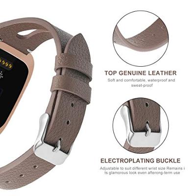 Fitbit Versa 1 / 2 & Lite bandje TPU leer - Kastanje Bruin Fitbit Versa 1 / 2 & Lite bandje TPU leer - Kastanje Bruin