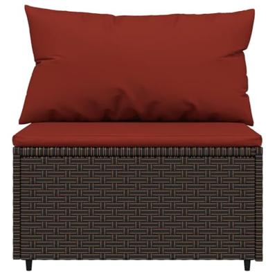 3-delige Loungeset met kussens poly rattan bruin 3-delige Loungeset met kussens poly rattan bruin