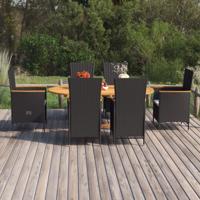 7-delige Tuinset poly rattan zwart - thumbnail