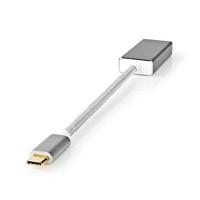 USB-Adapter | USB 3.2 Gen 1 | USB-C Male | Mini DisplayPort | 5 Gbps | 0.20 m | Rond | Verguld | Gebreid / Nylon | Zilver | Cover Window Box - thumbnail