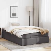 Ottoman bed met matras 120x190 cm kunstleer grijs - thumbnail