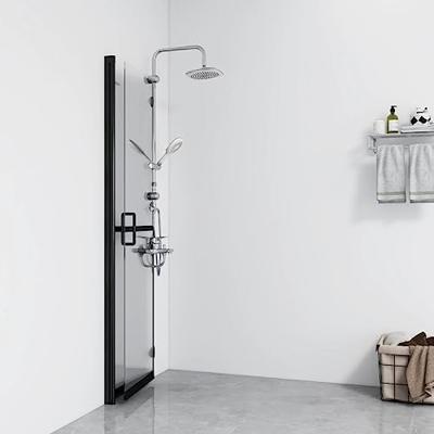 Inloopdouchewand inklapbaar 100x190 cm ESG-glas transparant - thumbnail