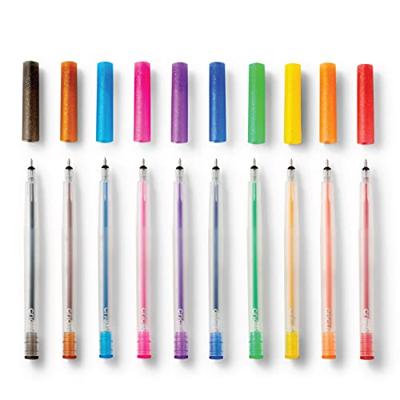 Cricut Glitzer Gel 0,8mm, 10er Stiftset Blauw, Geel, Oranje, Groen, Rood, Zwart, Bruin, Lichtblauw, Roze, Lila