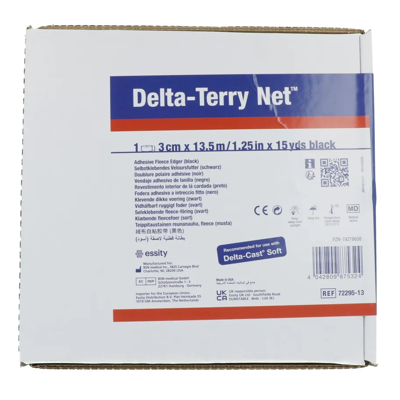 Delta-Cast Terry-Net Adhesive Fleece Zwart 13,5 m x 3 cm