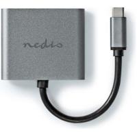 USB Multi-Port Adapter | USB 3.2 Gen 1 | USB-C Male | 2x HDMI | 0.10 m | Rond | Vernikkeld | PVC | Zwart | Envelop - thumbnail