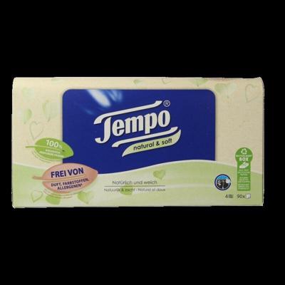 Tempo Tissue box natural & soft 4-laags 90 Stuks