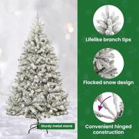 Kunstkerstboom met 300 LED Groen en Wit 180 cm PVC en Metaal - thumbnail