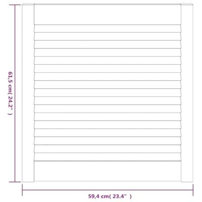 VidaXL Kastdeuren met lamellen 4 st 61,5x59,4 cm massief grenenhout