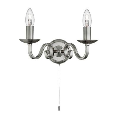 Searchlight Klassieke wandlampRichmond 2-lichts mat zilver - 1502-2SS